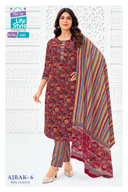 Ajrak Vol 6 Mcm Lifestyle Cotton Dress Material Exporter