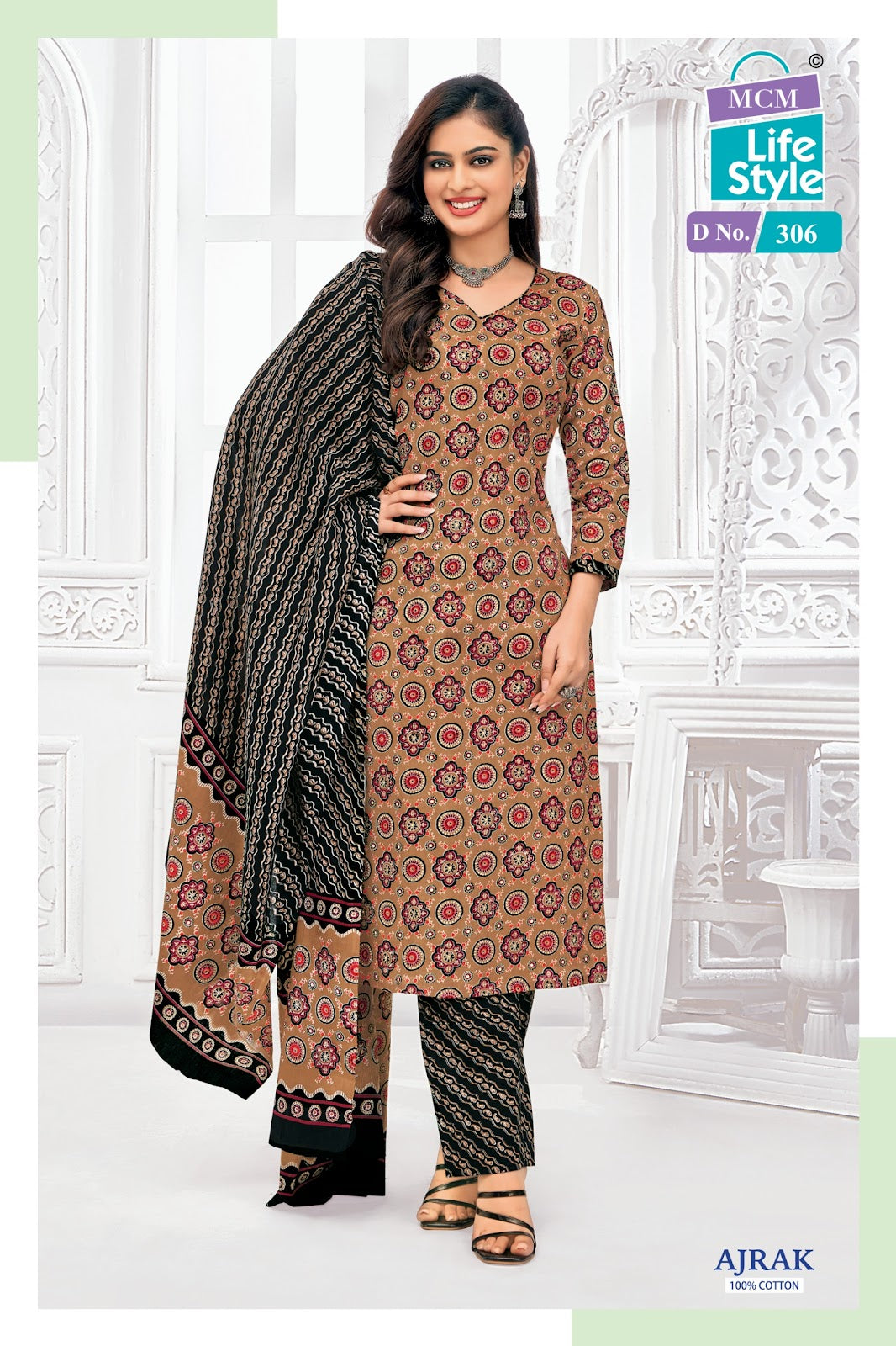 Ajrak 3 Mcm Lifestyle Cotton Dress Material Supplier