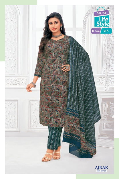 Ajrak 3 Mcm Lifestyle Readymade Cotton Pant Suits Manufacturer