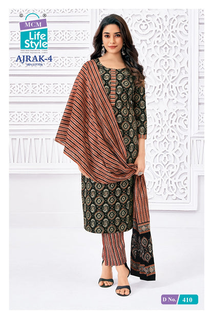 Ajrak 4 Mcm Lifestyle Readymade Cotton Pant Suits Exporter Ahmedabad