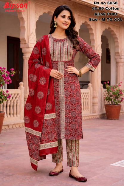 Ajrak Bipson Prints Readymade Cotton Pant Suits Wholesaler Ahmedabad