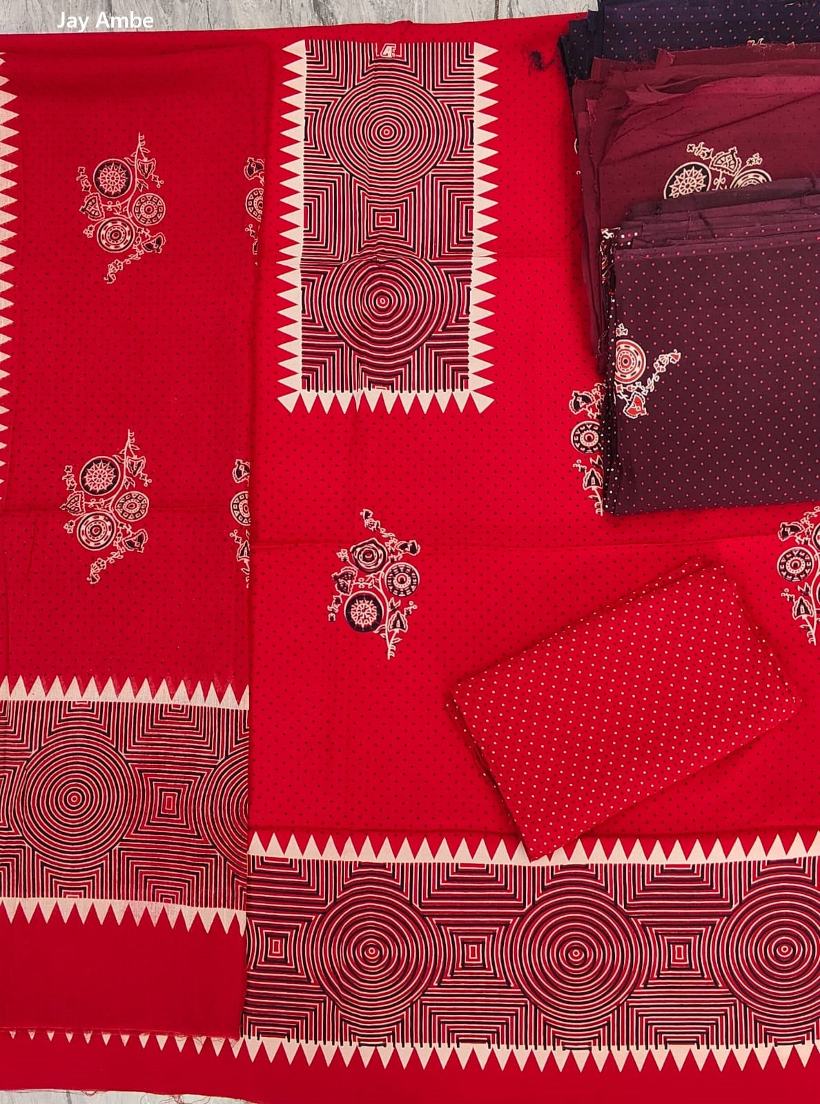 Ajrak Special 260826 Jay Ambe Rayon Salwar Suits Supplier