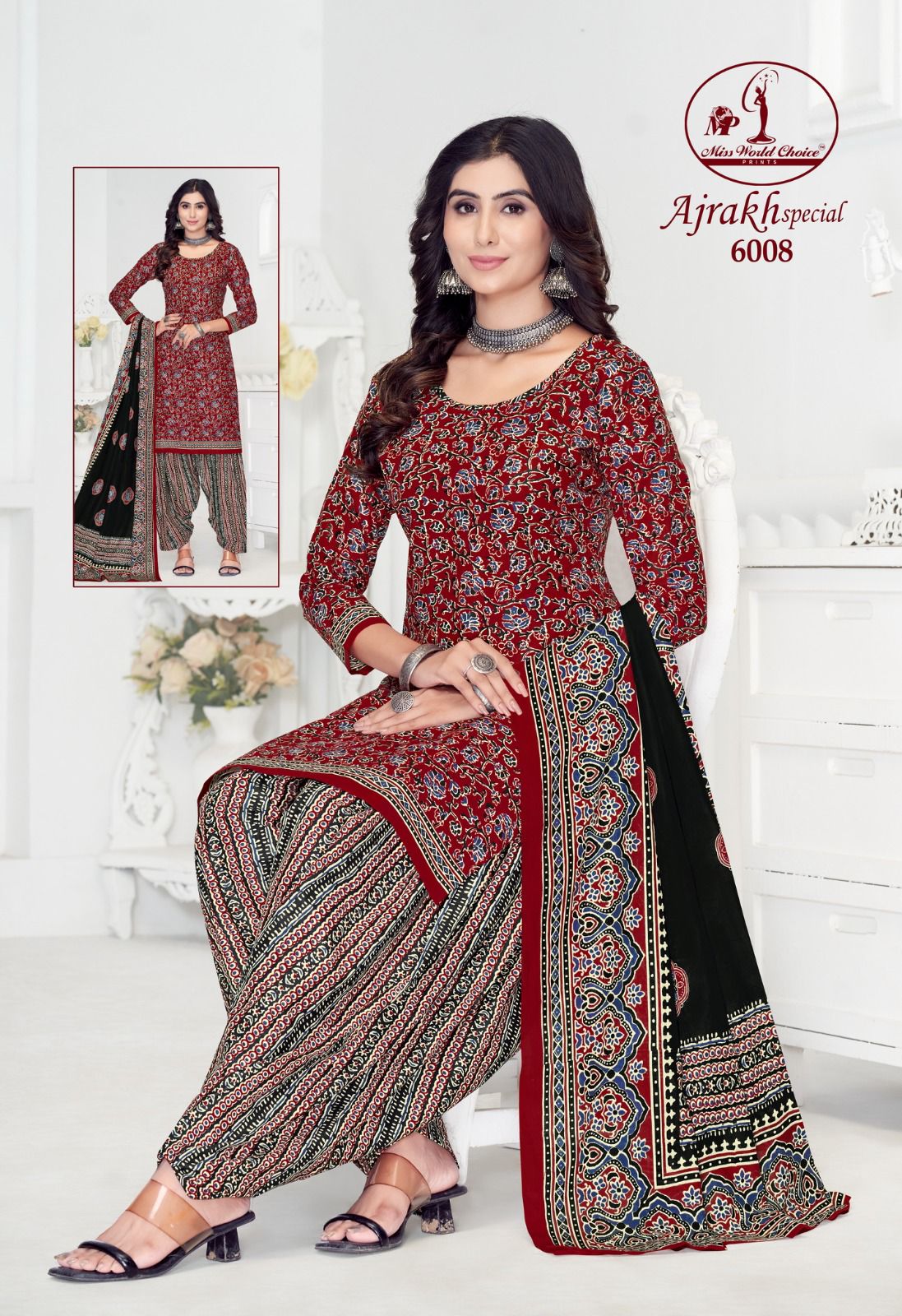 Ajrak Special Vol 6 Miss World Choice Readymade Cotton Patiyala Suits Supplier India