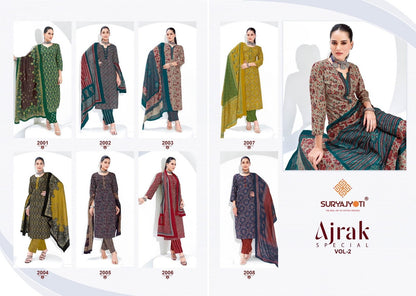 Ajrak Vol 2 Special Suryajyoti Cotton Dress Material Supplier Gujarat