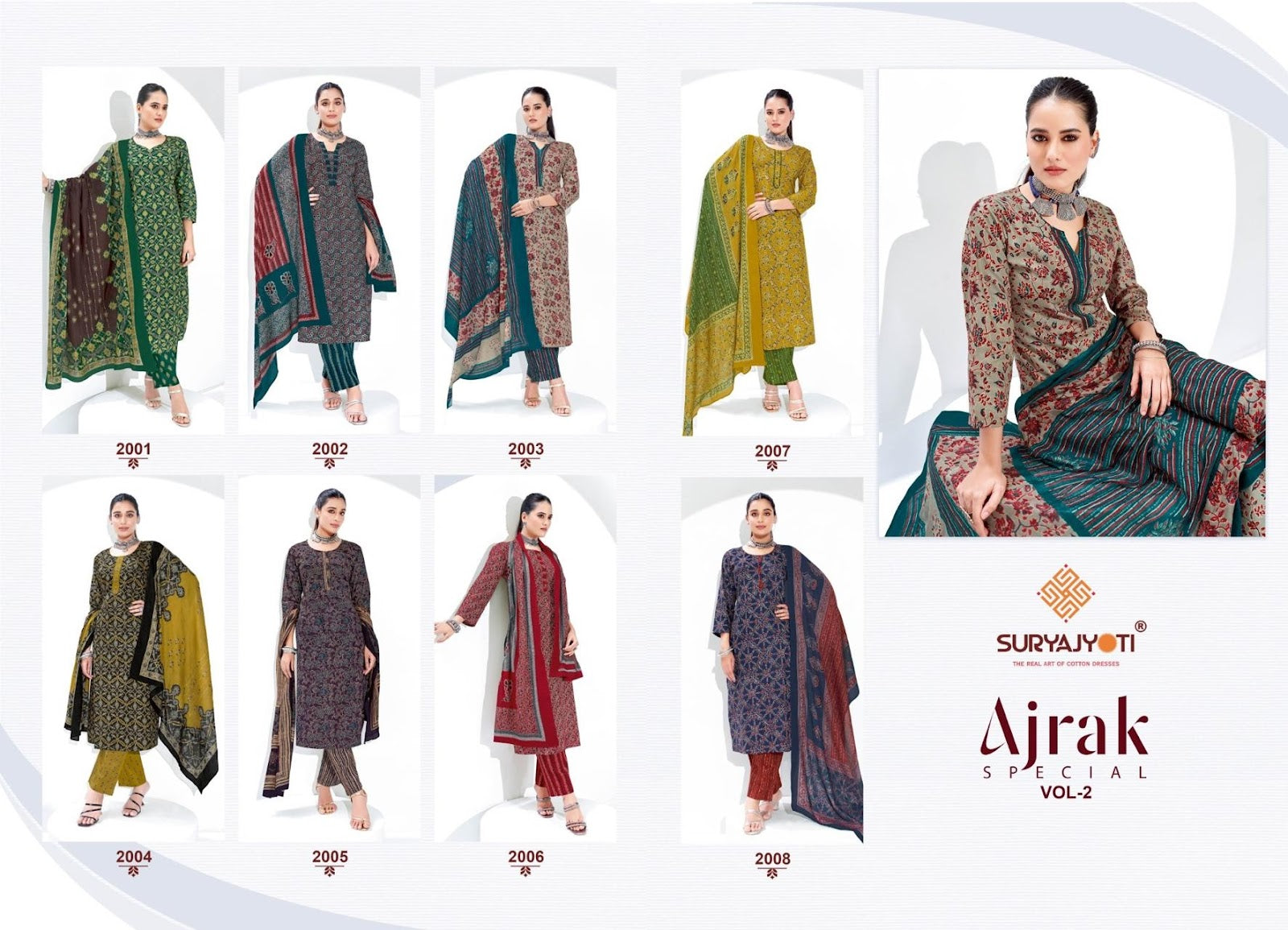 Ajrak Vol 2 Special Suryajyoti Readymade Cotton Pant Suits Exporter Gujarat