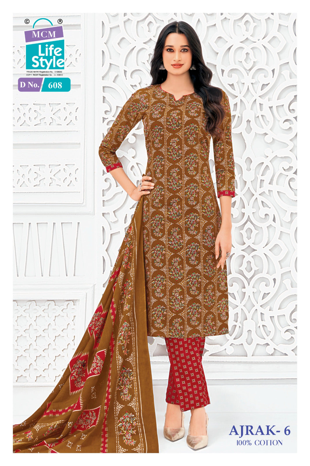 Ajrak Vol 6 Mcm Lifestyle Readymade Cotton Pant Suits Wholesaler India
