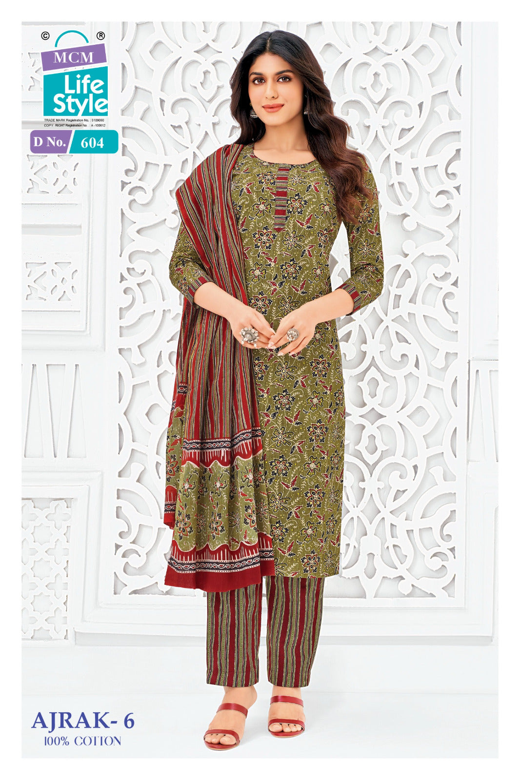 Ajrak Vol 6 Mcm Lifestyle Readymade Cotton Pant Suits Wholesaler India