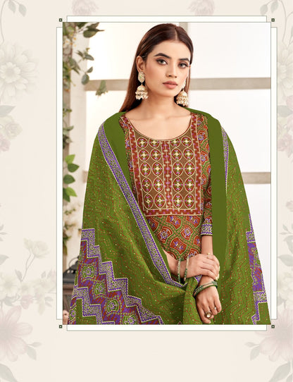 Ajrakha Balaji Cotton Readymade Pant Style Suits Wholesale Price