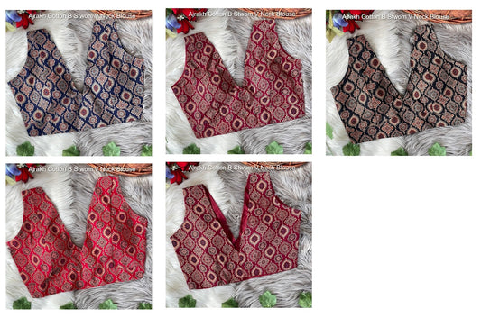 Ajrakh Cotton B Stwom Cotton Blouse Supplier