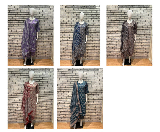 Ajrakh Navpad Cotton Readymade Pant Style Suits Wholesaler Ahmedabad