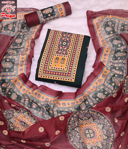 Ajrakh Pehnava Vol 4 Js Priya Mix Cotton Patiyala Style Suits Exporter Ahmedabad