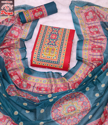 Ajrakh Pehnava Vol 4 Js Priya Mix Cotton Patiyala Style Suits Exporter Ahmedabad