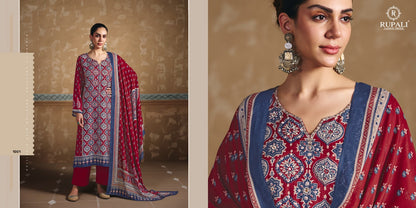 Ajrakh Print Rupali Viscose Muslin Pant Style Suits Wholesaler