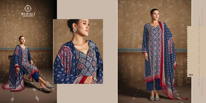 Ajrakh Print Rupali Viscose Muslin Pant Style Suits Wholesaler