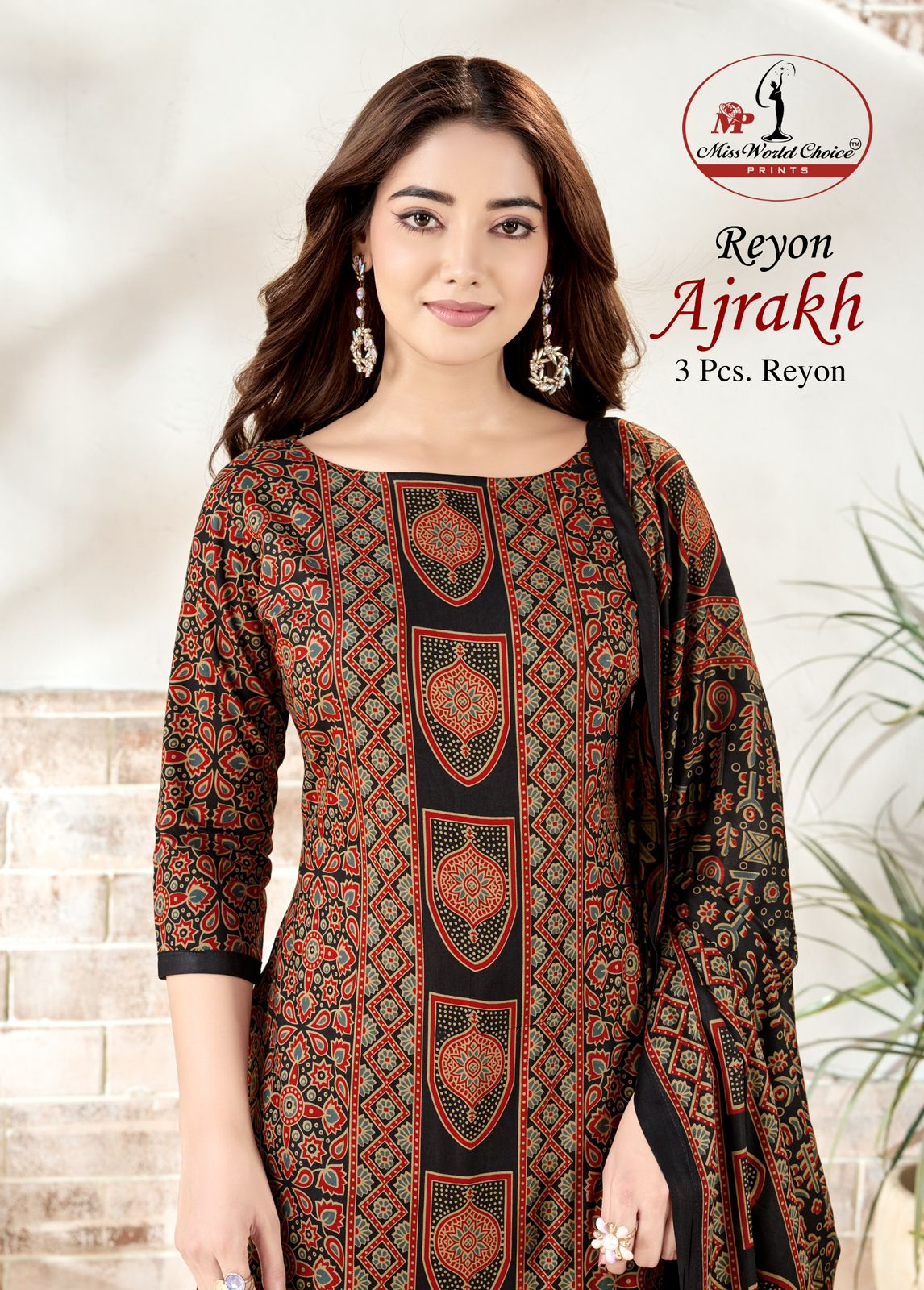 Ajrakh Reyon Vol 1 Miss World Choice Patiyala Style Suits Exporter