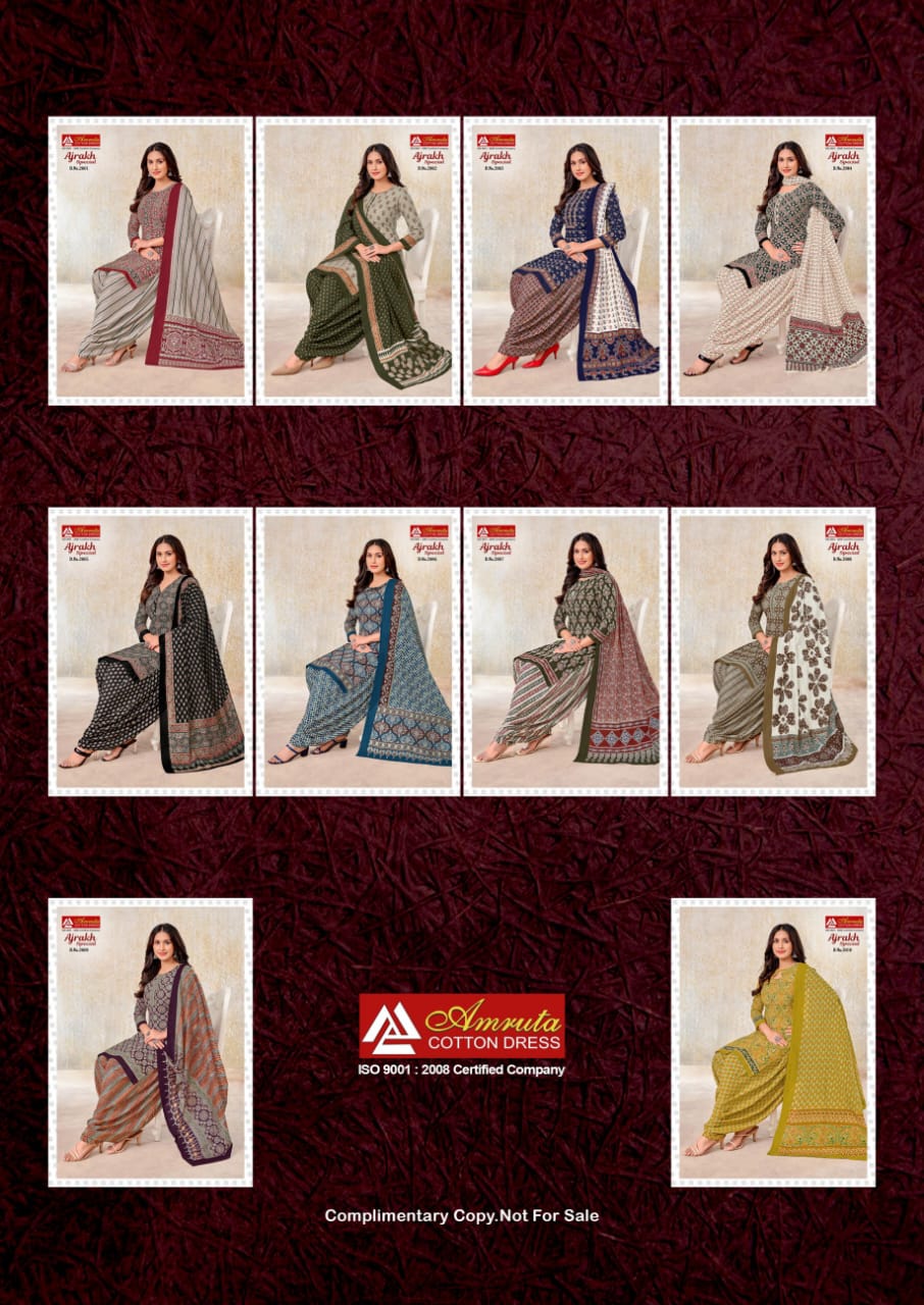 Ajrakh Special Vol 2 Amruta Cotton Patiyala Style Suits Exporter Gujarat