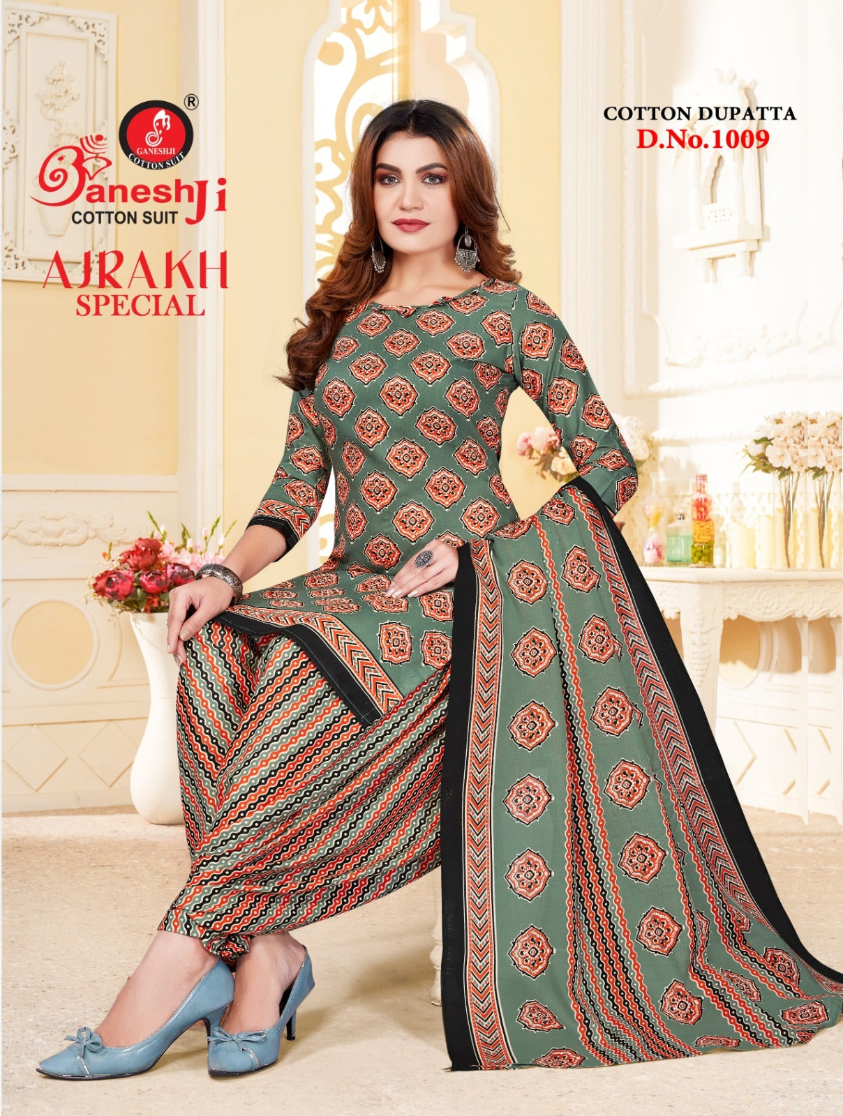 Ajrakh Special Ganeshji Cotton Dress Material Wholesale Price
