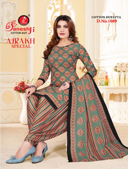 Ajrakh Special Ganeshji Cotton Dress Material Wholesale Price