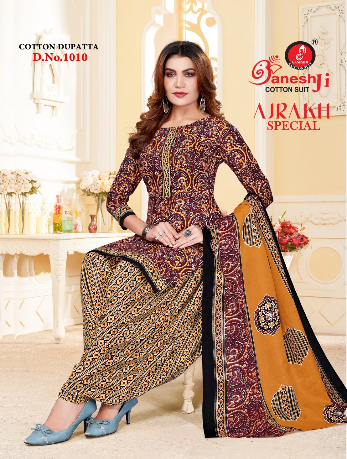 Ajrakh Special Ganeshji Cotton Dress Material Wholesale Price
