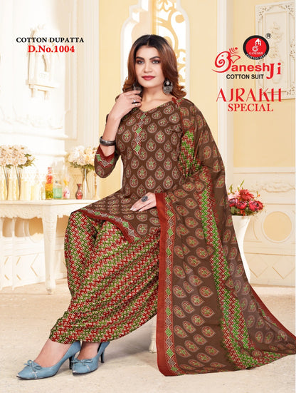 Ajrakh Special Ganeshji Cotton Dress Material Wholesale Price