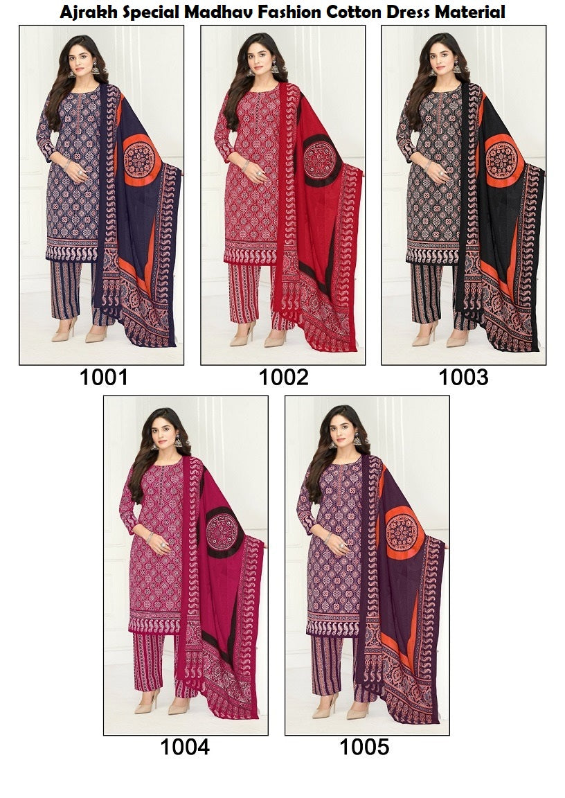 Ajrakh Special Madhav Fashion Cotton Dress Material Wholesaler
