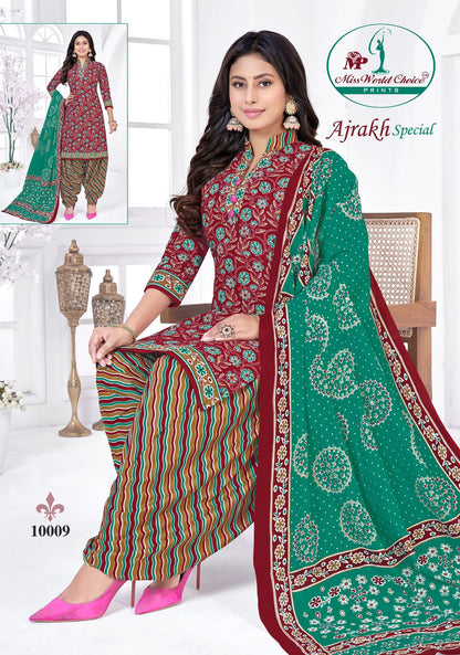Ajrakh Special Vol 10 Miss World Choice Readymade Cotton Patiyala Suits Supplier Ahmedabad