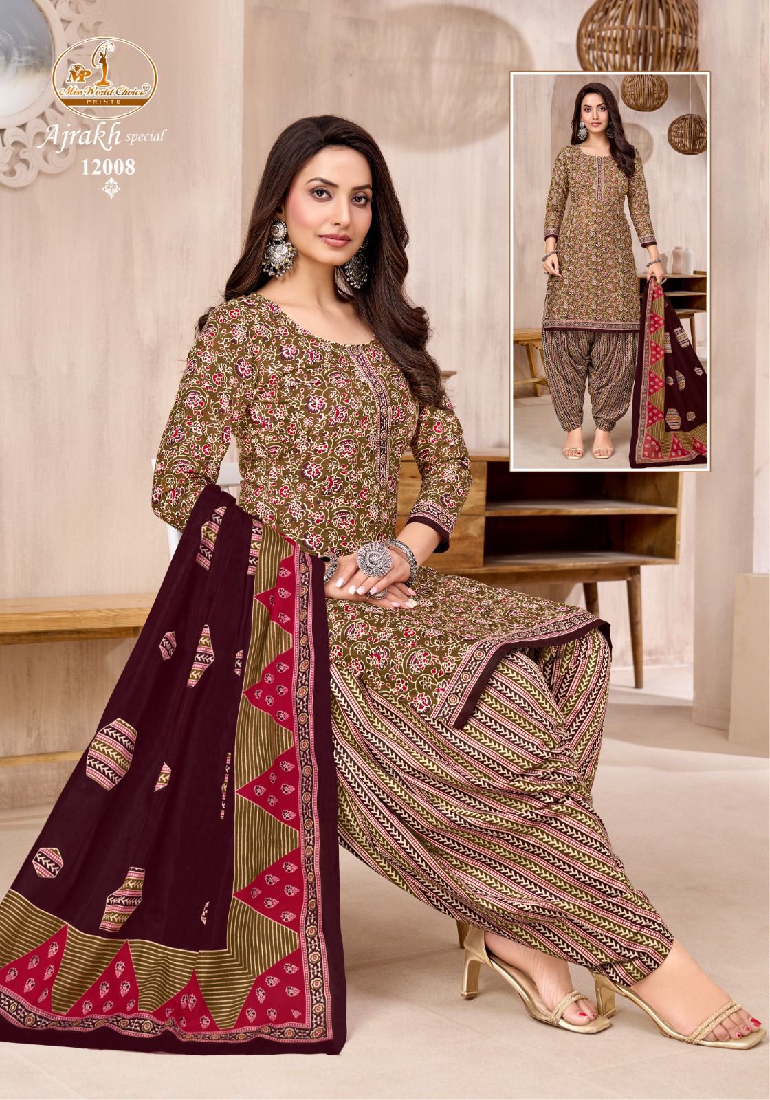 Ajrakh Special Vol 12 Miss World Choice Cotton Dress Material Wholesale