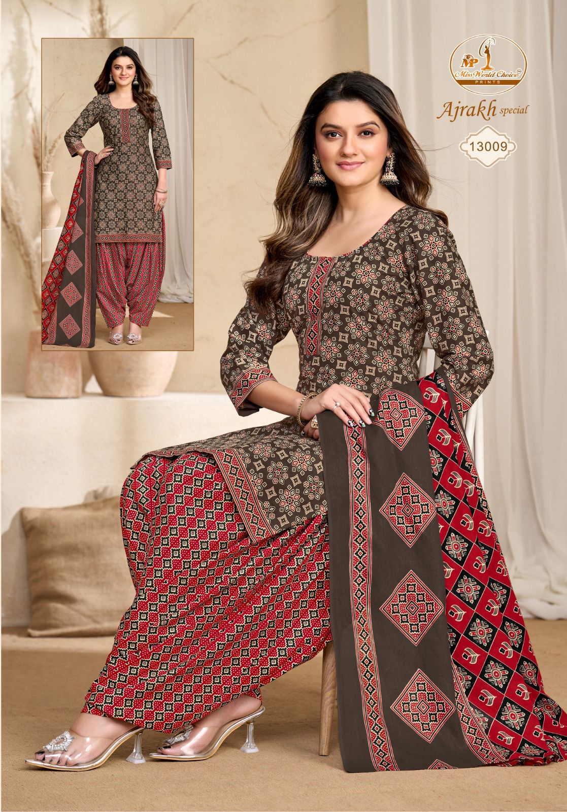 Ajrakh Special Vol 13 Miss World Choice Cotton Dress Material Supplier Ahmedabad