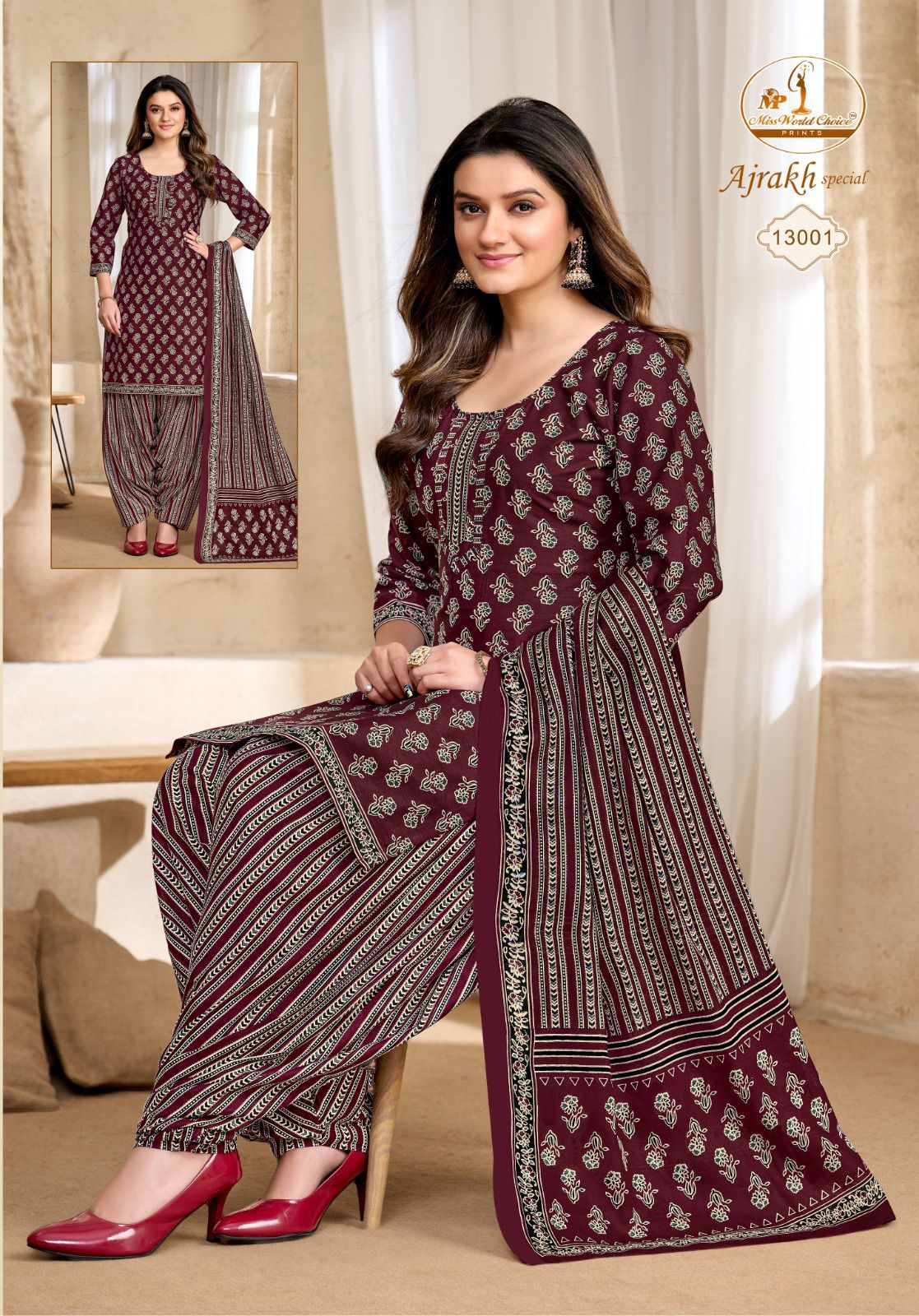 Ajrakh Special Vol 13 Miss World Choice Cotton Dress Material Supplier Ahmedabad