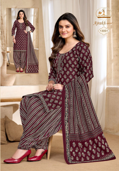 Ajrakh Special Vol 13 Miss World Choice Cotton Dress Material Supplier Ahmedabad