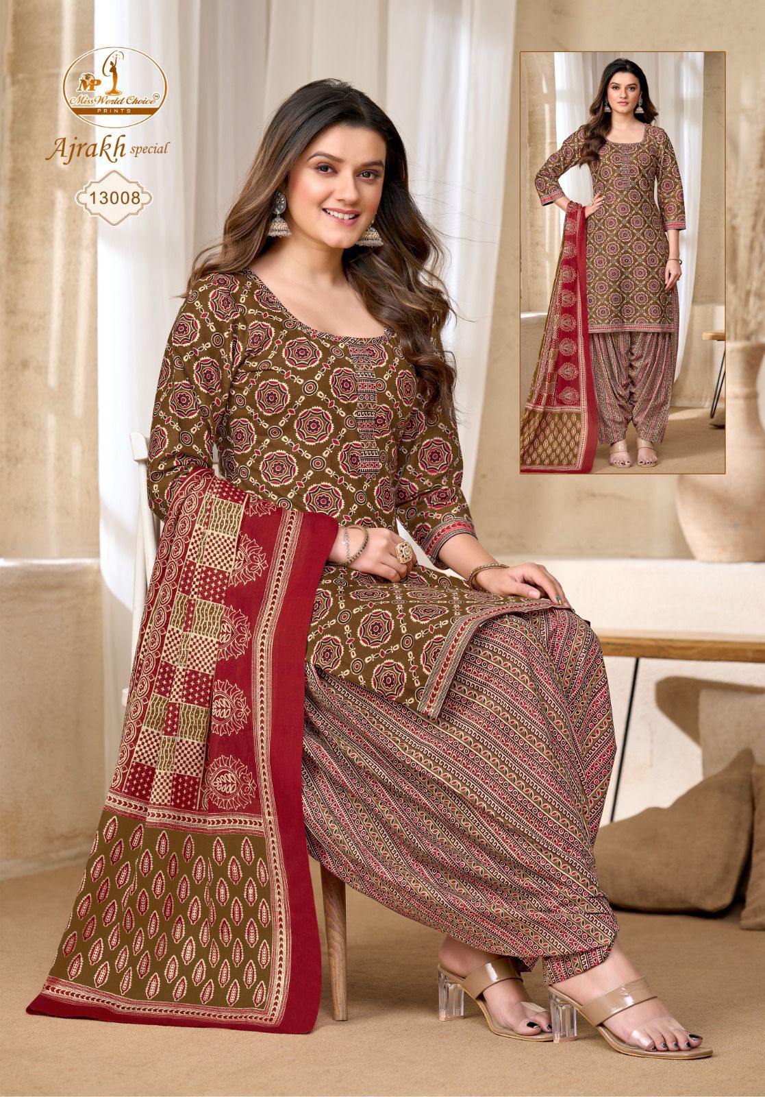 Ajrakh Special Vol 13 Miss World Choice Cotton Dress Material Supplier Ahmedabad