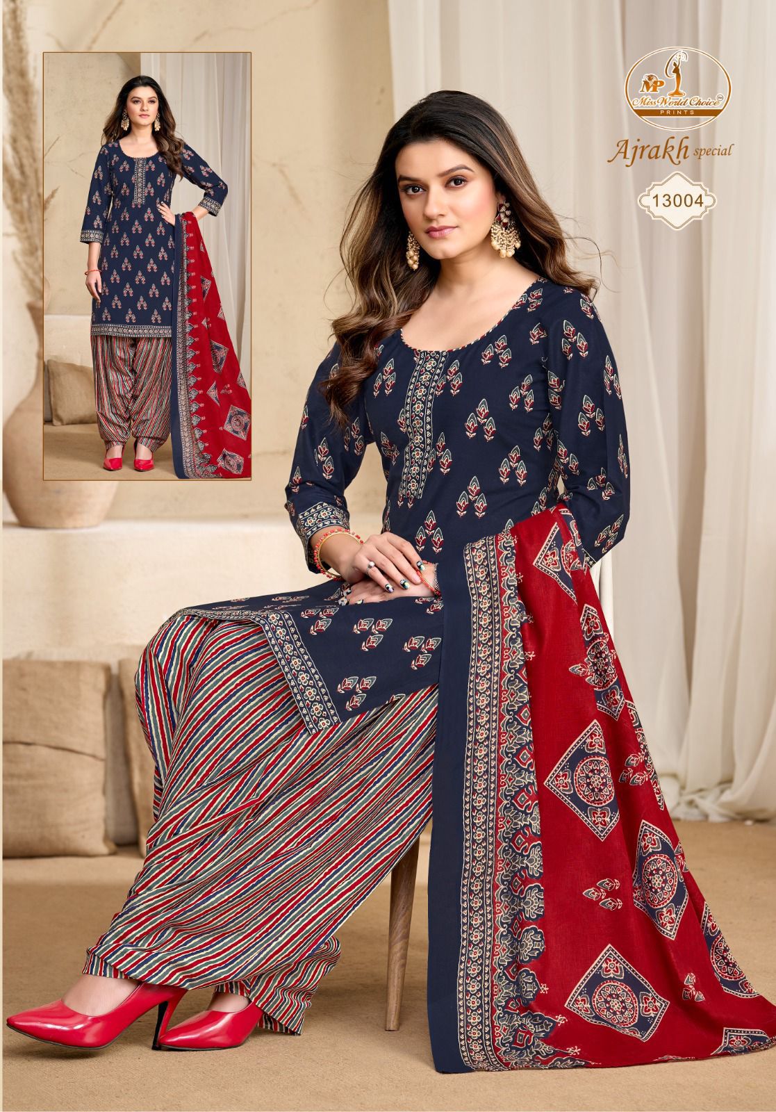 Ajrakh Special Vol 13 Miss World Choice Cotton Dress Material Supplier Ahmedabad