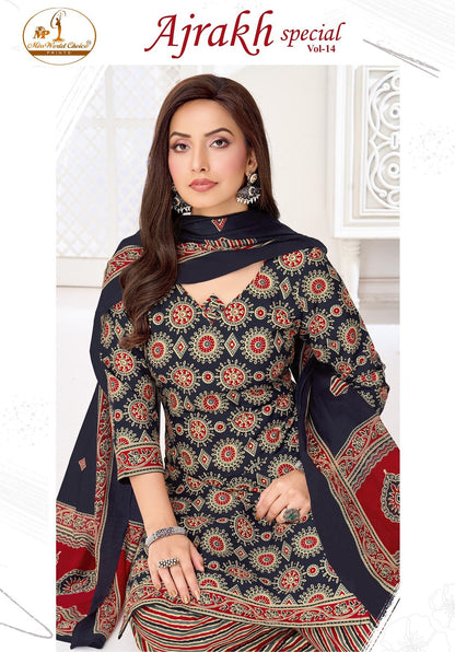 Ajrakh Special Vol 14 Miss World Choice Readymade Cotton Patiyala Suits Wholesale Rate