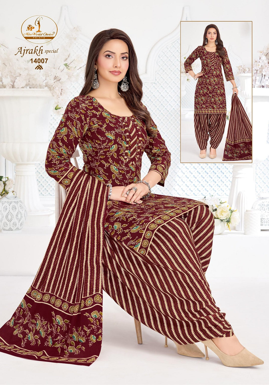 Ajrakh Special Vol 14 Miss World Choice Readymade Cotton Patiyala Suits Wholesale Rate