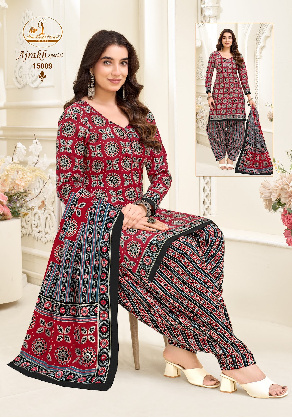 Ajrakh Special Vol 15 Miss World Choice Cotton Dress Material Wholesale