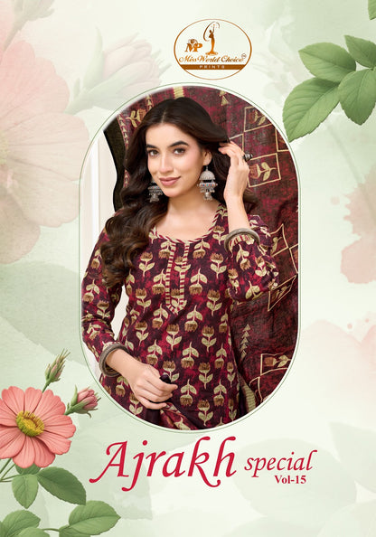 Ajrakh Special Vol 15 Miss World Choice Cotton Dress Material Wholesale