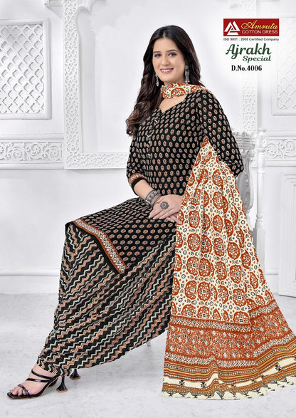Ajrakh Special Vol 4 Amruta Cotton Patiyala Style Suits Supplier