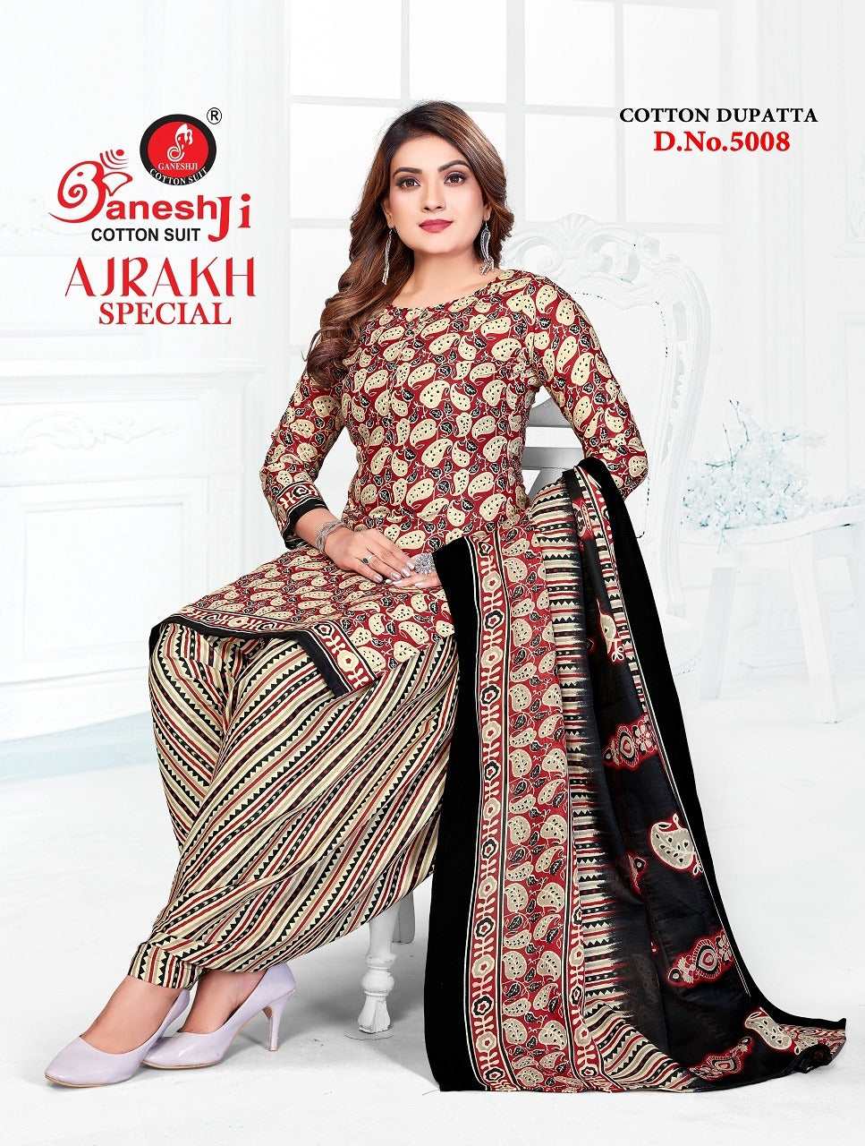 Ajrakh Special Vol 5 Ganeshji Cotton Dress Material Supplier Ahmedabad