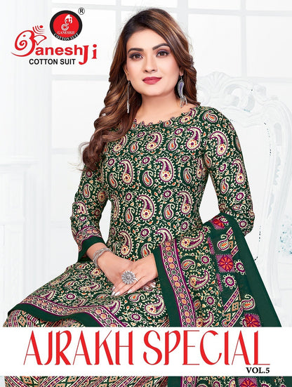 Ajrakh Special Vol 5 Ganeshji Cotton Dress Material Supplier Ahmedabad