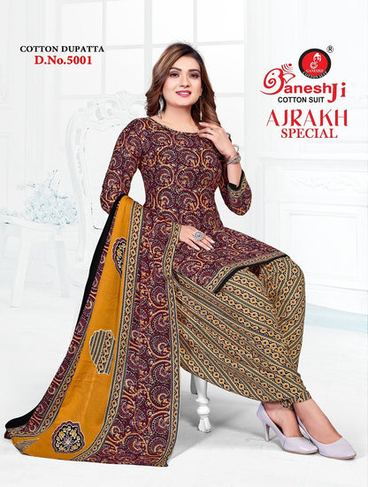 Ajrakh Special Vol 5 Ganeshji Cotton Dress Material Supplier Ahmedabad