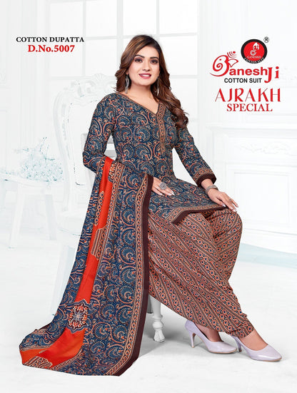 Ajrakh Special Vol 5 Ganeshji Cotton Dress Material Supplier Ahmedabad