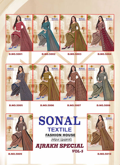 Ajrakh Special Vol 5 Sonal Textile Cotton Dress Material Wholesale Rate