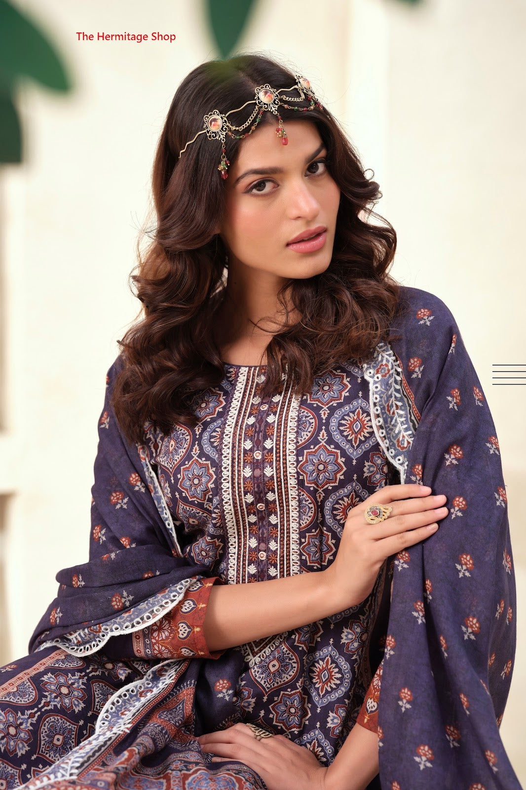 Ajrakh Vol 1 The Hermitage Shop Lawn Cotton Karachi Salwar Suits Supplier Gujarat