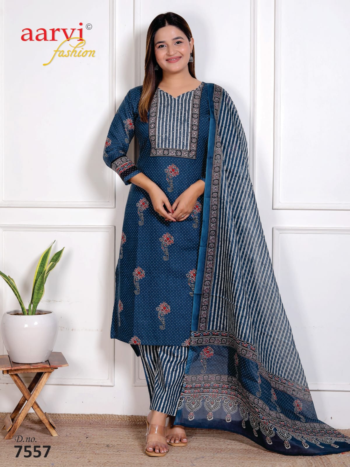 Ajrakh Vol 4 Aarvi Fashions Readymade Cotton Pant Suits Wholesale