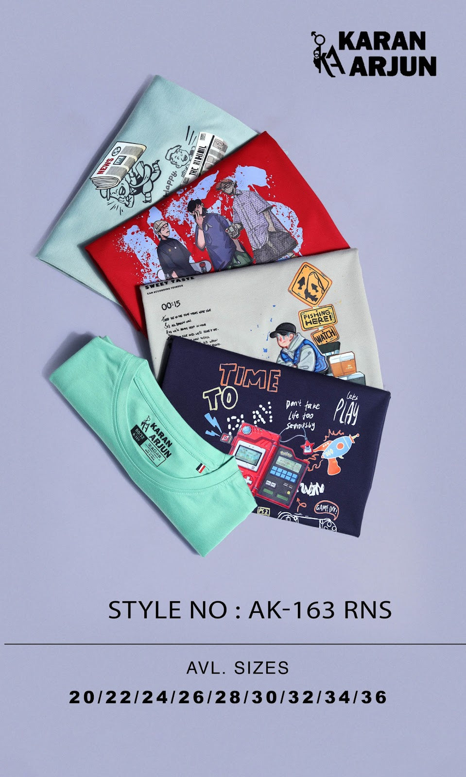 Ak 163 Karan Arjun Tencil Lycra Boys Tshirt Wholesaler India