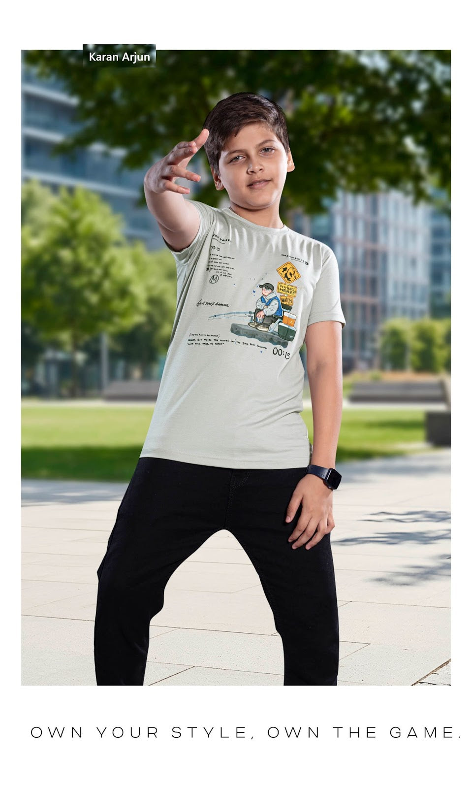 Ak 163 Karan Arjun Tencil Lycra Boys Tshirt Wholesaler India