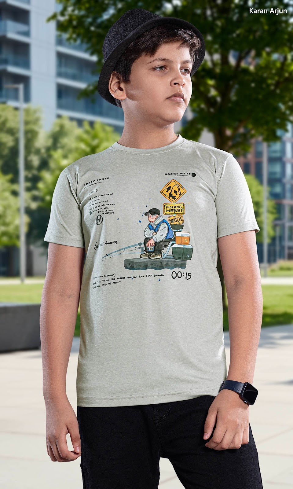 Ak 163 Karan Arjun Tencil Lycra Boys Tshirt Wholesaler India