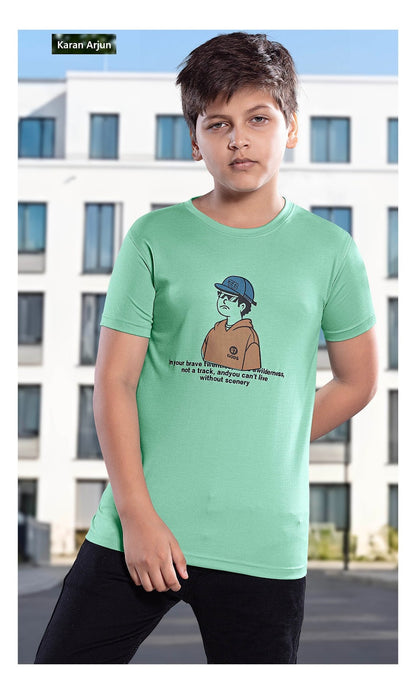 Ak 163 Karan Arjun Tencil Lycra Boys Tshirt Wholesaler India
