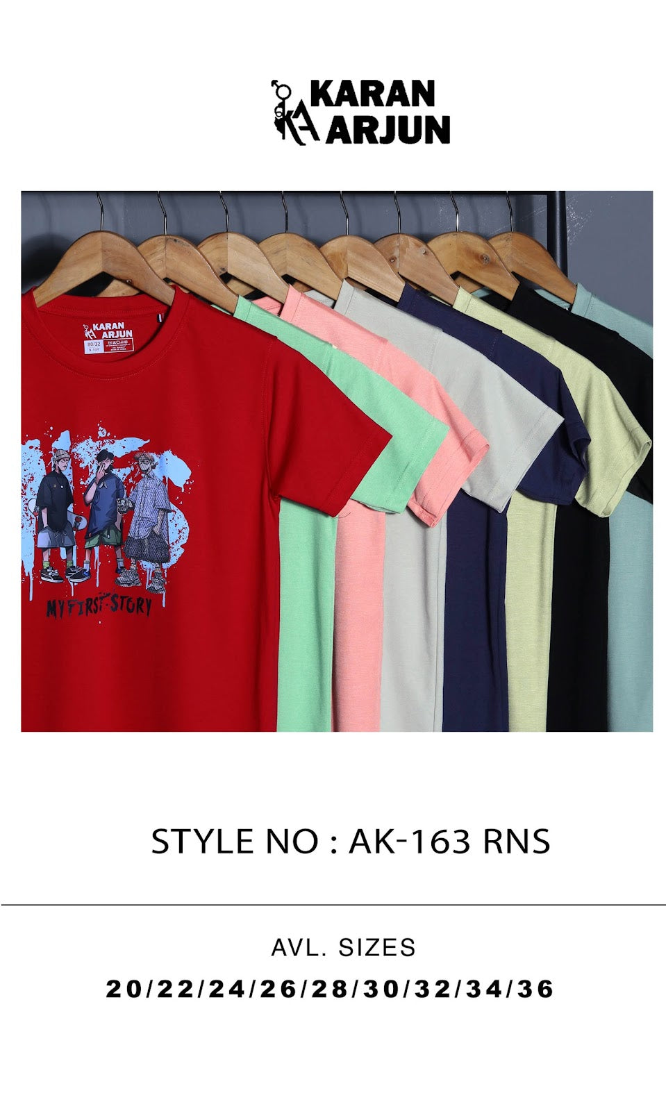 Ak 163 Karan Arjun Tencil Lycra Boys Tshirt Wholesaler India