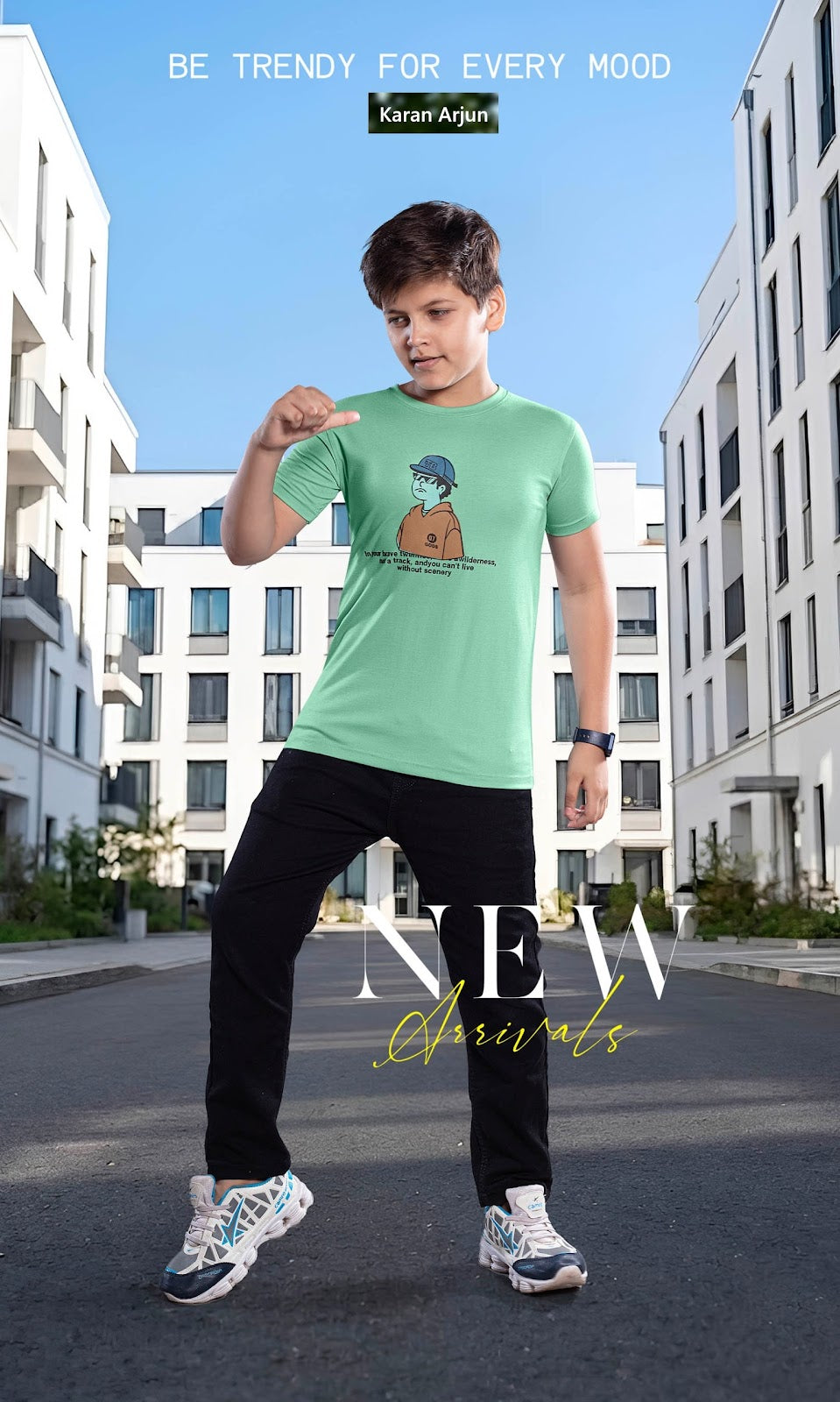Ak 163 Karan Arjun Tencil Lycra Boys Tshirt Wholesaler India